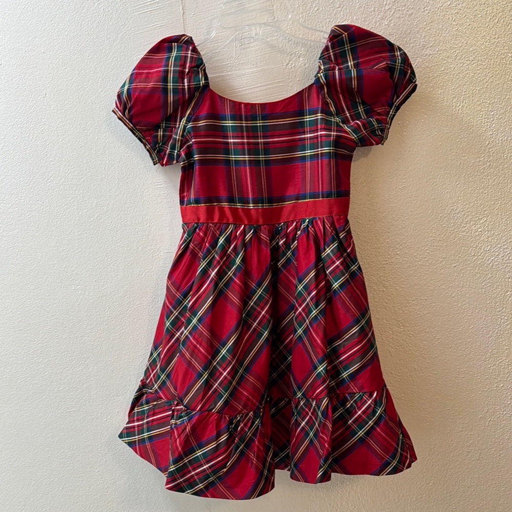 EUC Janie and Jack Red Plaid Kids Formal Dress